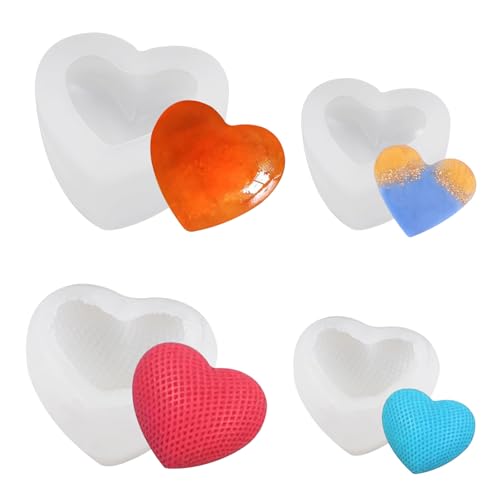 4 Stück Silikonform Herz, 3D Herzform Kerzenform Seifenform, Liebe Herzform Silikonform, 3D Herz Silikonform, Liebe Herz Silikon Seifenform Herzen, für DIY Fondant Kuchen Dekoration 4 Stück Silikonform Herz, 3D Herzform Kerzenform Seifenform, Liebe Herzform Silikonform, 3D Herz Silikonform, Liebe Herz Silikon Seifenform Herzen, für DIY Fondant Kuchen Dekoration von WhizNook