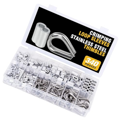 340pcs Aluminium Crimping Looping Sleeve Für Drahtseil Und Kabel Doppelfässer Ferrules Sortiment Set Set Drahtseil Seilschleifenhülsen 340pcs Aluminium Crimping Looping Sleeve Für Drahtseil Und Kabel Doppelfässer Ferrules Sortiment Set Set Drahtseil Seilschleifenhülsen von Whltzf