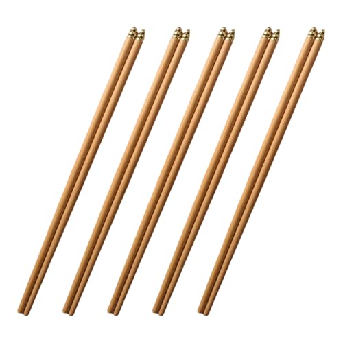 5 Paar Handgefertigte Holz Stäbchen Mit Eleganter Form Chinesischer Essstäbchen Die Für Nudeln Und Alltägliche Mahlzeiten Geeignet Sind von Whltzf