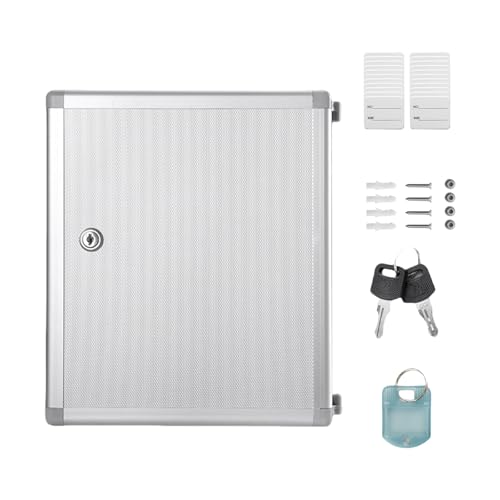 Abschließbarer Aufbewahrungsschrank zur Wandmontage, robuste Konstruktion aus Aluminiumlegierung, für Zuhause, Büro, Hausverwaltung, Metall-Managementbox für Büros von Whltzf