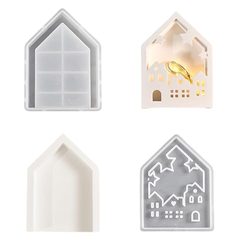 Einfach zu verwendende Silikonform in Hausform, Atmosphäre, Licht, Ornament, für Anfänger, Basteln, hohle Hausstile, Aufbewahrung, Silikonform Einfach zu verwendende Silikonform in Hausform, Atmosphäre, Licht, Ornament, für Anfänger, Basteln, hohle Hausstile, Aufbewahrung, Silikonform von Whltzf