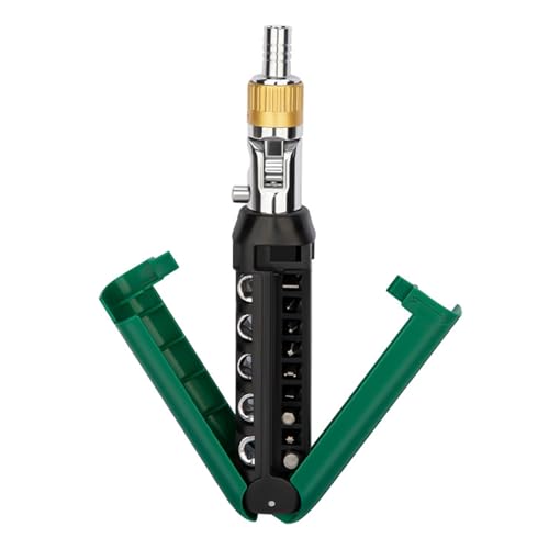 Ergonomische 14-in-1-Ratschen-Schraubendreher-Kits, mehrere Richtungsdrehsysteme, legierte Stahl-Bits für Techniker, Haushaltswartung, Schraubendreher-Set von Whltzf