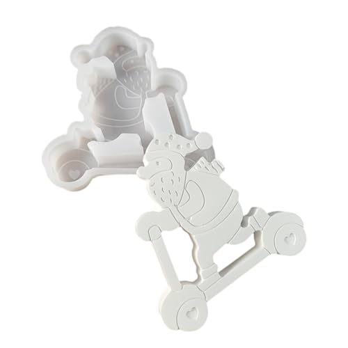 Flexible Silikonform mit Weihnachtsmann, der Roller reitet, Dekoration, temperaturbeständiger Gips für Ornamente, Weihnachtsdekoration Flexible Silikonform mit Weihnachtsmann, der Roller reitet, Dekoration, temperaturbeständiger Gips für Ornamente, Weihnachtsdekoration von Whltzf