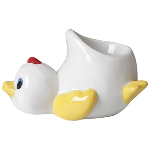Frühstückseierhalter, handgefertigt, Porzellan, Huhn- oder Entenbecher, verleiht Ihrer Morgenroutine Eleganz, leicht zu reinigender Keramik-Eierhalter von Whltzf