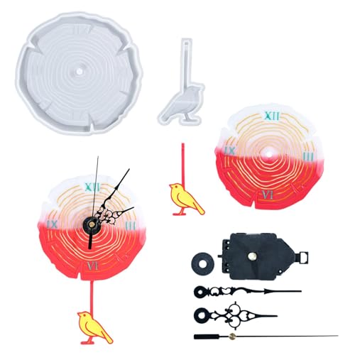 Künstlerische Uhr-Formen, Silikonform, Epoxidharz, Uhrenformen zum Basteln von Uhren aus Kunstharz und kunstvollen Heimdekorationen, leicht zu lösen von Whltzf