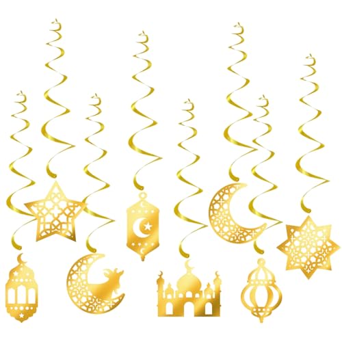 Ramadans Dekorationen Eid Mubaraks Wimpelkette Banner Mubaraks hängende Wirbel Islams Decke Home Party von Whltzf