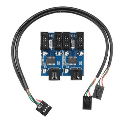 USB 2.0 9-poliger Erweiterungsadapter, 9-poliger USB-Splitter mit 15-poligem Stromanschluss, für Gamer, Designer und Programmierer, Gaming-PC, USB-Erweiterung USB 2.0 9-poliger Erweiterungsadapter, 9-poliger USB-Splitter mit 15-poligem Stromanschluss, für Gamer, Designer und Programmierer, Gaming-PC, USB-Erweiterung von Whltzf