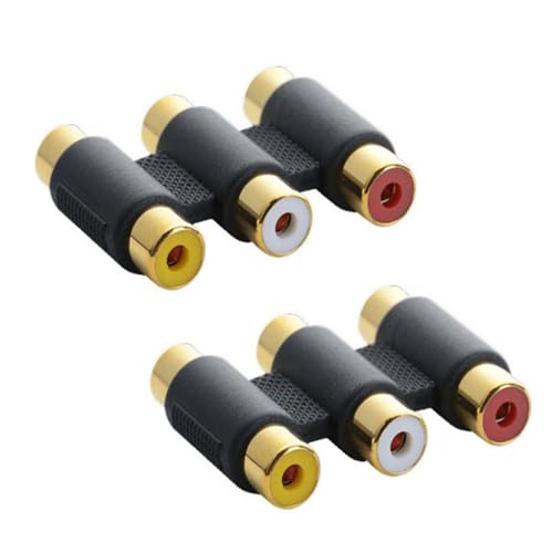 Whltzf 3RCA Koppler Adapter Set Von 2 Mit Goldkontakten Für Enhanceds Sound Video Connectivitys von Whltzf