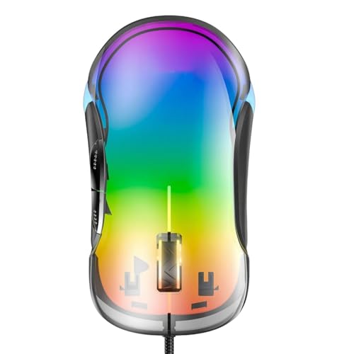 Whltzf Ergonomisches Gaming mit anpassbarer Beleuchtung und hochpräzisen optischen Sensoren für den Rundumgebrauch, Musik-Synchronisations-Lichter von Whltzf