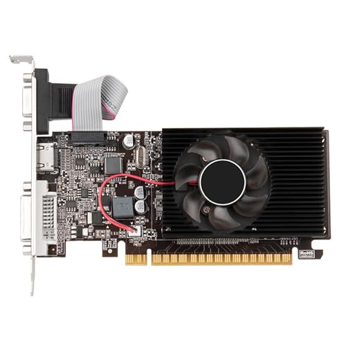 Whltzf GT610 Graphics Card 1GB 64 Bit Spiele Grafikkarte PCIE X16 Professioneller Desktop Computergrafikkarte Für Gaming PC von Whltzf