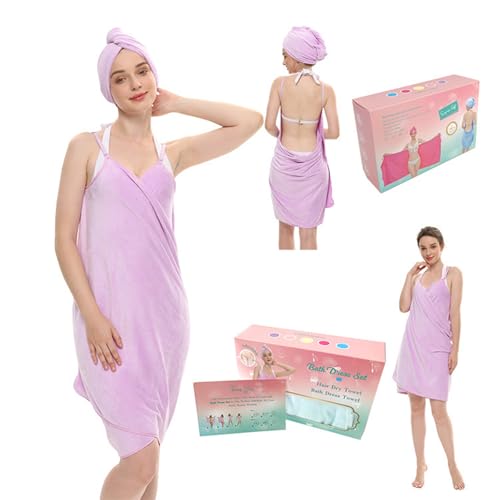 Whltzf Luxuriöse Mikrofaser-Badehauben und tragbares Camisole Handtuch-Set für bequeme Duschhauben nach der Dusche von Whltzf