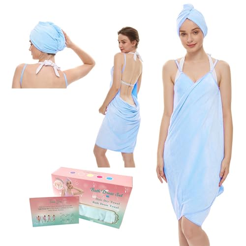 Whltzf Luxuriöse Mikrofaser-Badehauben und tragbares Camisole Handtuch-Set für bequeme Duschhauben nach der Dusche von Whltzf