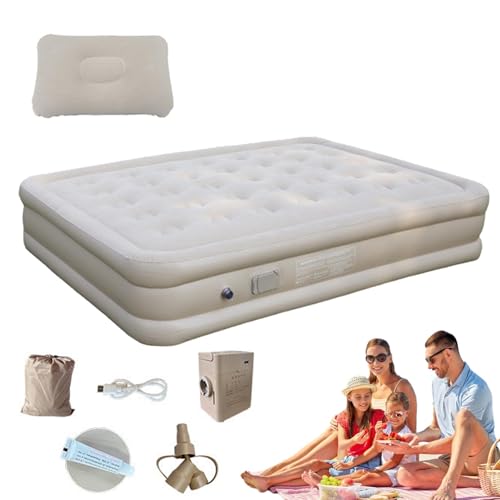 Aufblasbare Camping- für Zelte | Selbstinflierende Camping- mit verdicktem Doppelbett – Luxuriöse Luftmatratze mit integrierter Pumpe für den Außenbereich Aufblasbare Camping- für Zelte | Selbstinflierende Camping- mit verdicktem Doppelbett – Luxuriöse Luftmatratze mit integrierter Pumpe für den Außenbereich von Whnbuij