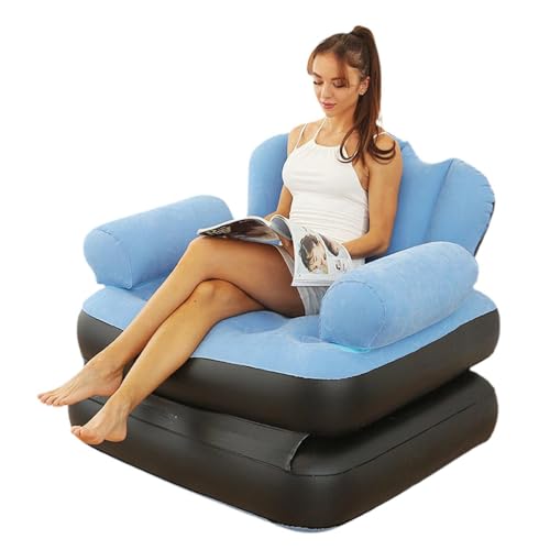 Aufblasbares Sofa – aufblasbares Schlafsofa mit 2 Schichten, mit Armlehne, modernes Schlafsofa für drinnen und draußen | leichte aufblasbare Möbel, bequemer aufblasbarer Stuhl, faltbares Sofa von Whnbuij