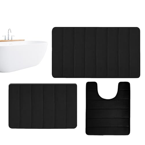 Badematten-Set – leichtes Badezimmerteppich-Set, dicke wasserabsorbierende Toilettenvorleger, geeignet für Restaurants, Fitnessstudios, Wohnzimmer von Whnbuij