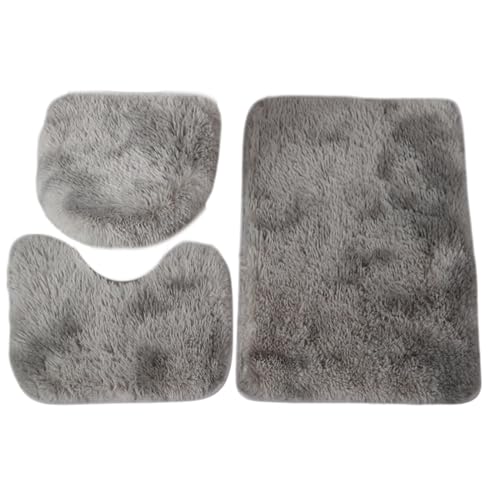 Badezimmerteppich-Set – 3-teilig, rutschfeste Badematte, supersaugfähige Mikrofaser Hochflorteppich | 3 x Baderteppiche für Dusche, Badteppich-Set von Whnbuij