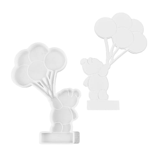 Bär und Ballon Silikonform - Leichte Bären-Silikonform - Bär hält Ballon-Ornament-Formen | Kerzenständer Silikonform von Whnbuij