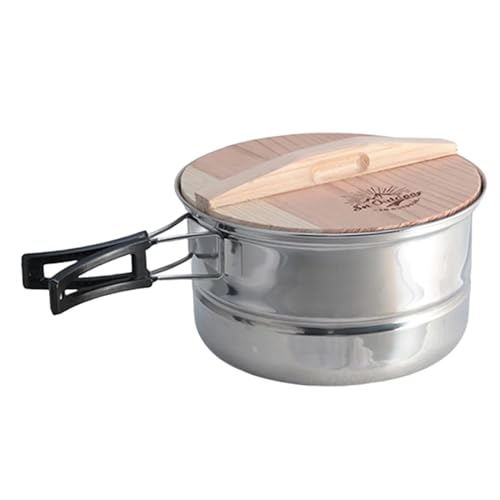 Dampfgarer – Dampfgarer aus Edelstahl, mehrschichtiger Dampfgarer für Brötchen | Multifunktionales Küchenwerkzeug aus Titan mit Holzdeckel, Knödelmaschine Empilab von Whnbuij