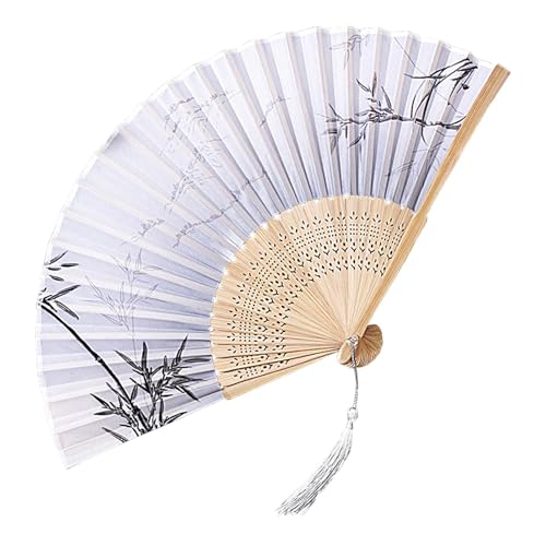 Faltbarer Handfächer Orientalischer Faltfächer Sommer Faltbarer Faltfächer Chinesischer Stil Faltfächer Chinesischer Faltfächer Papierfächer für Schlafzimmer Büro Zuhause Hochzeitsveranstaltungen von Whnbuij