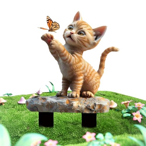 Gartendekoration für Katzen, Tiere, Schmetterling, flach, aus Acryl, für Rasen oder Allee, Balkon, Hinterhof, Dekoration für Tiere Gartendekoration für Katzen, Tiere, Schmetterling, flach, aus Acryl, für Rasen oder Allee, Balkon, Hinterhof, Dekoration für Tiere von Whnbuij