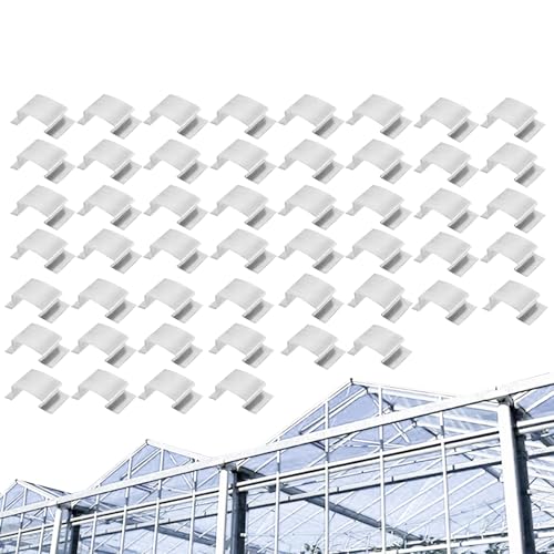 Glashalter für Gewächshäuser | Packung mit 50 Stück aus Edelstahl G Clip Gewächshaus - Federhaken in G-Form zur Befestigung des Gartens an Fenstern, Paneelen und Gitterplatten von Whnbuij