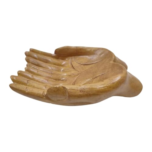 Handschale aus Holz - Dekorative Holzschale, Moderne Handschale | Handgeschnitzte Holzschale | Einzigartige handgeschnitzte Holzschüssel, Handschale aus Holz für die Inneneinrichtung, Schale E von Whnbuij