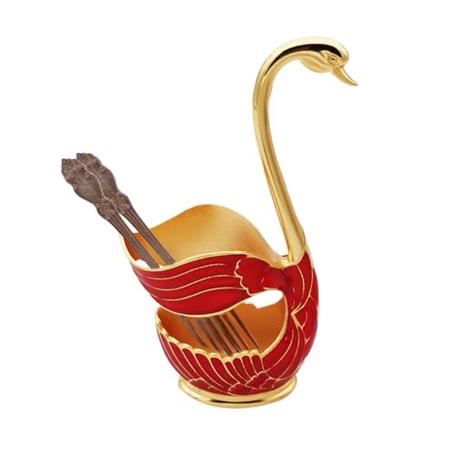 Kaffeelöffelhalter in Schwanenform – eleganter Aufbewahrungsständer für Gabeln und Löffel, westlicher Besteck-Organizer | Utensilienhalter aus Metall in Schwanenform von Whnbuij