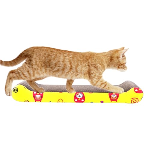 Kratzbaum aus Karton für Katzen im Innenbereich, Kratzbaum für Katzen, Wellpappe für Katzen, horizontal, gewellt, mit kratzfester Matte für Katzen zum Schutz der Mobi von Whnbuij