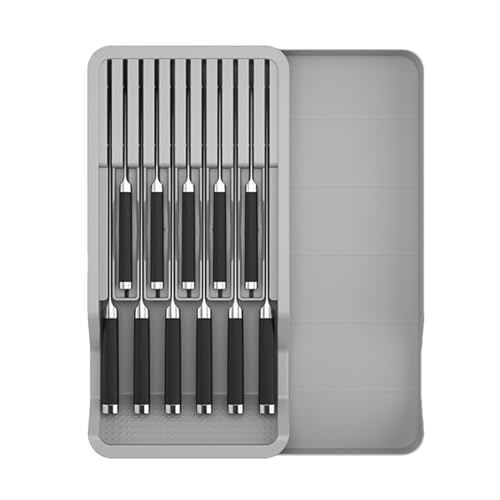 Küchenmesser-Organizer – Aufbewahrungslösung für Schublade, Aufbewahrungsbox für Besteckschublade | Multifunktionaler Messerblock für Gabeln und Löffel, Halterung P von Whnbuij