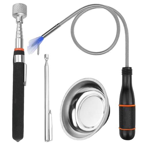 Magnetisches Teleskop-Werkzeug-Set für die Wiederherstellung | Mechanisches Werkzeug mit Drehgriff für Metall – Einstellbare und drehbare Autoreparaturen für den Einsatz in der Garage für Papa, Opa von Whnbuij