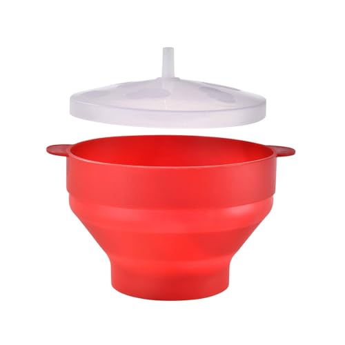 Mikrowellen-Popcorn-Popper – Popcorn-Maker, mikrowellengeeignete Popcorn-Schüssel | Faltbare Silikon-Mikrowellen-Heißluft-Popcorn-Schüssel mit Deckel, Heißluft-Popper für Familien, Filmabend von Whnbuij