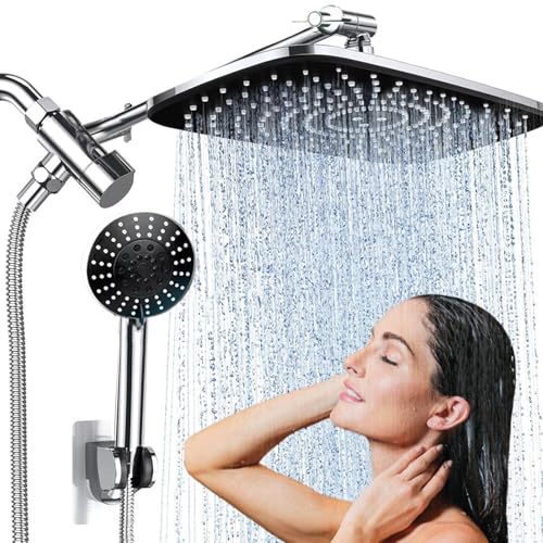 Niederschlagsdusche Paye, Handbrause Spray | Übergroße quadratische Regendusche | Modus 5, intelligente Einstellstange, Duschkopffilter von Whnbuij
