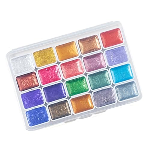 Perlmutt-Wasserfarben, Aquarellfarbe, Perlmutt, professionelle Aquarellfarbe, Set mit glitzernden Reise-Aquarellfarben, lebendige und mischbare Farben für Künstler von Whnbuij