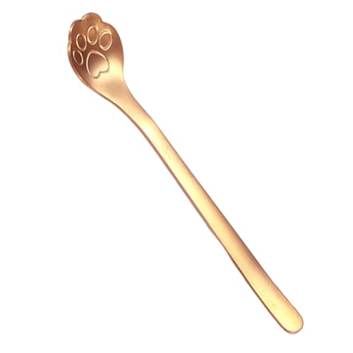 Rührlöffel mit langem Griff, leichte Löffel aus Edelstahl, Rührlöffel für die Küche mit Katzenkralle, multifunktionaler tragbarer Kaffeelöffel, rostfreie Dessertlöffel von Whnbuij