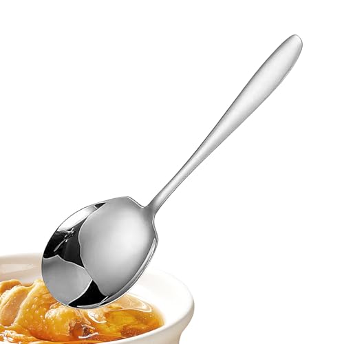 Servierlöffel aus Edelstahl - Eleganter Kochlöffel zum Kochen und Servieren | Polierter Stahlhelfer | Vielseitiger Servierlöffel, rostfreies Edelstahlwerkzeug von Whnbuij