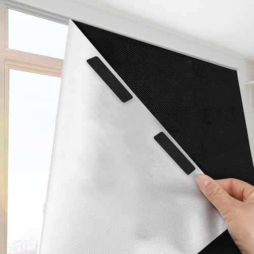 Sichtschutz-Fensterfolie – abnehmbare Sichtschutz-Fensterabdeckung, Glas-Verdunkelungsfolie | 3 x 1,45 m anpassbare dunkle Verdunkelungs-Sichtschutzfolie, dunkle Fensterabdeckung mattiert für Herberge von Whnbuij