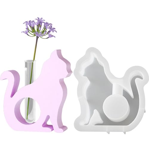 Silikonform für Anzuchtstation, Silikonform Vasenformen, Katzenvasenformen, Silikonform für Vase, Epoxidharz, für Handwerk, Blumenaufbewahrungsbehälter von Whnbuij