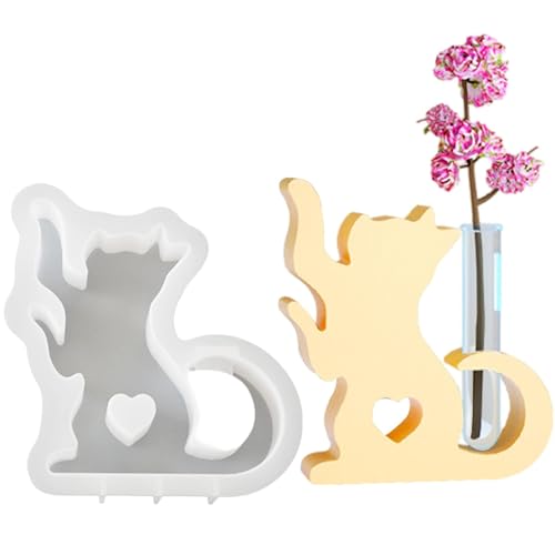 Silikonform für Anzuchtstation, Vasenformen aus Silikon – Formen für Katzenblumen, Vasenform aus Epoxidharz für Kätzchen, Silikonvasenformen für die Konservierung von Whnbuij