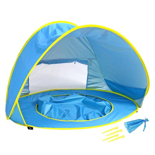 Stranddecke für Kinder – tragbarer Sonnenschutz | UV-beständiges Mini-Pop-Zelt im Freien mit Tragetasche, Windhütte für Camping, Wandern und Reisen von Whnbuij