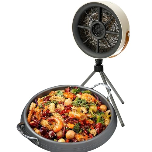 Tragbare Tischhaube, tragbare Küchenhaube – abnehmbare Dunstabzugshaube mit Abluftventilator, Luftfilter mit 3 Geschwindigkeiten, geräuscharmes Küchenzubehör für Grill und Kochtopf von Whnbuij