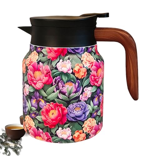 Vintage Blumentee – Emaille-Teekanne aus Stahl mit Sieb, Retro-Thermokaraffe | Isolierte Thermokaraffe, Urlaubs-Geschenkideen, klassischer Tee-Server, Deko-Küchenzubehör Vintage Blumentee – Emaille-Teekanne aus Stahl mit Sieb, Retro-Thermokaraffe | Isolierte Thermokaraffe, Urlaubs-Geschenkideen, klassischer Tee-Server, Deko-Küchenzubehör von Whnbuij
