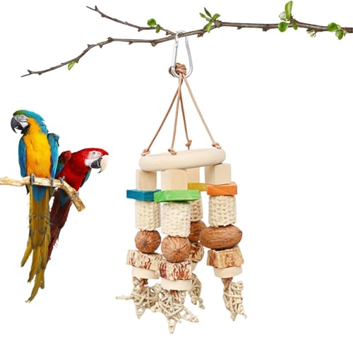 Whnbuij Conure Toys Papageienkäfig-Spielzeug – Spielzeug mit natürlichen Holzblöcken, Vogelkauspielzeug für Sittiche, Nymphensittiche, Nymphensittiche, Unzertrennliche, Grauaras Whnbuij Conure Toys Papageienkäfig-Spielzeug – Spielzeug mit natürlichen Holzblöcken, Vogelkauspielzeug für Sittiche, Nymphensittiche, Nymphensittiche, Unzertrennliche, Grauaras von Whnbuij
