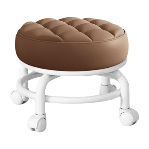 Whnbuij Drehhocker – runder mobiler Sitz, ergonomischer Arbeitsstuhl, höhenverstellbarer Drehstuhl, Tatoo Massagehocker, 360° drehbarer Rollhocker, schwenkbarer Sattelhocker für Küche, Spa, Zuhause von Whnbuij