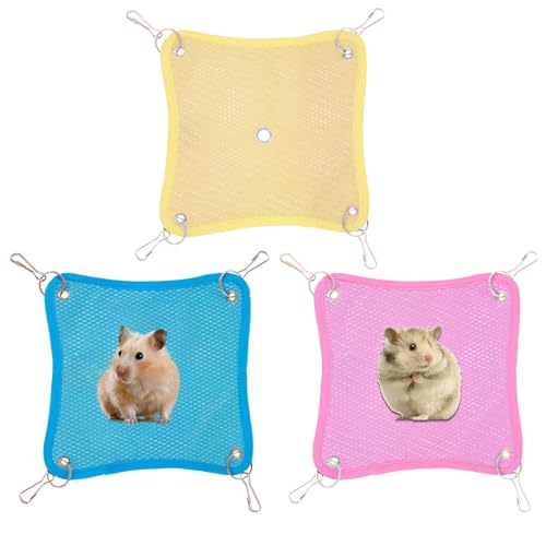 Whnbuij Hängematte für Hamster – Hängematte aus 3-fachem Netz für Frettchen | kühles, atmungsaktives und schnell trocknendes Bett für kleine Haustiere Whnbuij Hängematte für Hamster – Hängematte aus 3-fachem Netz für Frettchen | kühles, atmungsaktives und schnell trocknendes Bett für kleine Haustiere von Whnbuij