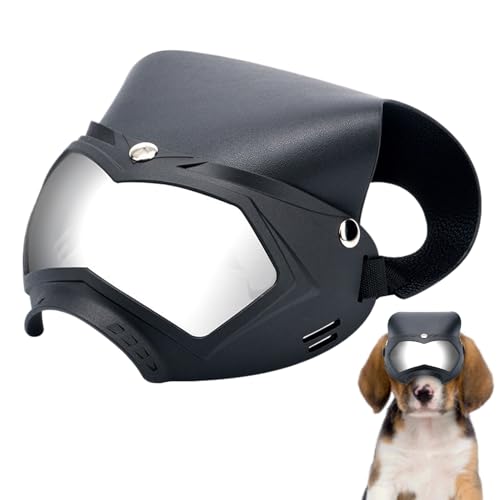 Whnbuij Hundesonnenbrille, schneefester Hut, UV-Schutzbrille, stoßfester Hundehelm mit verstellbarem Riemen, abnehmbares Haustierzubehör für Outdoor, Camping, Sommerfestivals von Whnbuij
