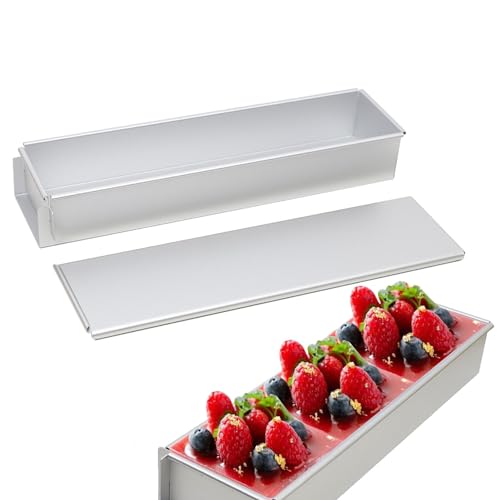 Whnbuij Rechteckige Kuchenform – Schaumform aus Aluminium mit Deckel | abnehmbare Schaumform, rechteckig, antihaftbeschichtet für , Käsekuchen, Kuchen, von Whnbuij