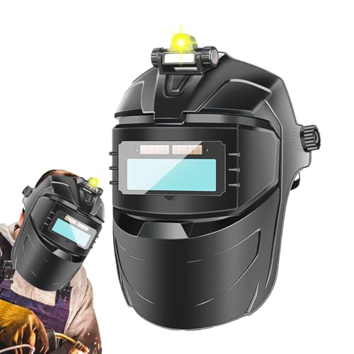 Whnbuij Schweißhelm – Schweißhelm – Blendschutz | Verstellbare Helmschale tragbar, Anti-Beschlag-Visier für Autoreparatur und Metallbearbeitung von Whnbuij