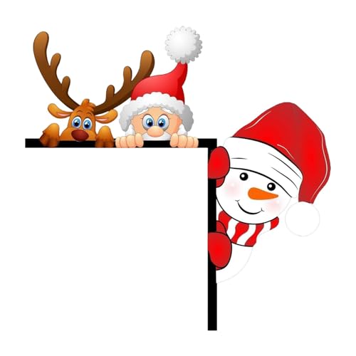 Whnbuij Weihnachten Türrahmen | Holztür Eckschild Türaufsatz | Lustige Weihnachtsdekoration Türsitzer mit doppelseitigem Klebeband für Tür von Whnbuij