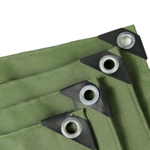 Grüne Plane 1x1m 2x2m 3x3m 4x4m 5x5m Canvas-Plane, Mehrzweck-Plane mit Ösen zur Verstärkung von Dächern, Camping im Freien(1.5x1.5m) von Whnoorher