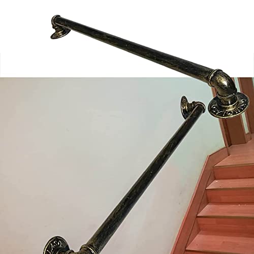 Treppengeländer Handlauf Antik Bronze Handlauf für Treppen Lofts Bar Handläufe Wandmontierte Stützstange, Innen Außen Haltegriff Treppengeländer (Size : 210cm) von Whnoorher